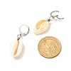 Natural Cowrie Shell Beads Dangle Earrings for Girl Women EJEW-JE04641-02-4
