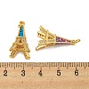 Brass Micro Pave Cubic Zirconia with Synthetic Opal Pendants KK-K356-18G-3