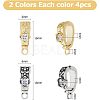 8pcs 2 Colors Brass Micro Pave Cubic Zirconia Donut Bails KK-HS0001-03-2