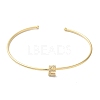 Rack Plating Brass Micro Pave Clear Cubic Zirconia Letter Open Cuff Bangles BJEW-A018-01G-E-2