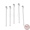 Anti-Tarnish Rhodium Plated 925 Sterling Silver Flat Head Pins STER-M117-03A-P-1