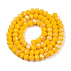 Electroplate Opaque Solid Color Glass Beads Strands EGLA-A044-P6mm-L29-2