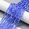 Transparent Electroplate Glass Beads Strands EGLA-A039-T4mm-A07-4