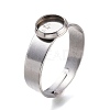 Non-Tarnish Adjustable 304 Stainless Steel Finger Rings Components X-STAS-F149-18P-F-4
