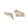 Brass Micro Pave Clear Cubic Zirconia Connetor Charms KK-E068-VB047-3