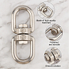 2Pcs 2 Sizes 304 Stainless Steel Double Eye Swivel Clasps STAS-GA0001-09-5