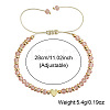 Adjustable Faceted Glass & Heart Brass Bead Braided Bracelets RF4294-1-2