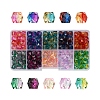 250Pcs 10 Colors Two Tone Transparent Spray Painted Acrylic Beads ACRP-CJ0001-03-1