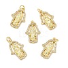 Brass Micro Pave Cubic Zirconia Pendants KK-E068-VB085-2