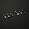 Titanium Steel & Synthetic Opal Threadless Labrets WG3C897-05-2