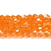 Transparent Electroplate Glass Beads Strands GLAA-F029-4mm-A23-1