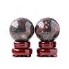 Natural Rhodonite Crystal Ball Display Decorations PW-WG27983-02-5