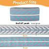 Polyester Jacquard Leaf Ribbon OCOR-WH0097-08B-2