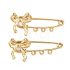 Bowknot 304 Stainless Steel Safety Pins Brooch Findings SA-CBA098D-12C-G-1