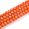 Electroplate Opaque Solid Color Glass Beads Strands EGLA-A034-P8mm-L29-1