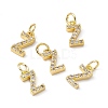 Real 18K Gold Plated Brass Micro Pave Clear Cubic Zirconia Charms KK-E068-VB452-Z-4
