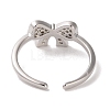 Brass Micro Pave Cubic Zirconia Open Cuff Ring RJEW-K256-58J-P-3