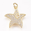 Brass Micro Pave Cubic Zirconia Pendants ZIRC-F080-14G-1