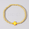 Brass Round Beads Stretch Bracelets MC4469-5-1