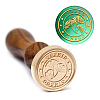 Brass Wax Seal Stamp with Handle AJEW-WH0184-1061-5
