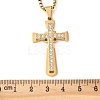 201 Stainless Steel Crystal Rhinestone Religion Cross Pendant Necklaces NJEW-H065-08G-4
