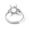 Adjustable 925 Sterling Silver Ring Components STER-K179-34P-3