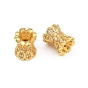 Brass Micro Pave Clear Cubic Zirconia Beads CU-CBA6A75-10G-2
