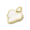 Brass Pave Shell Pendants KK-I708-13F-G-2