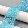 Transparent Electroplate Glass Beads Strands EGLA-A039-T4mm-L20-4
