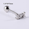 Word SEX 304 Stainless Steel Straight Barbell 15 Gauge Piercing Tongue Rings for Women Men WG8A634-04-1