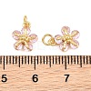 Brass Pave Cubic Zirconia Charms KK-Q085-14G-02-3