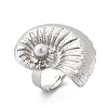 Conch Alloy Adjustable Rings for Women RJEW-B108-03P-5