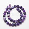 Natural Striped Agate/Banded Agate Bead Strands X-G-K166-12-6mm-02-2