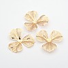 3-Petal Flower Rack Plating Iron Bead Caps IFIN-D071-1