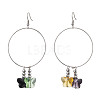 Butterfly Glass Dangle Earrings EJEW-JE05836-1