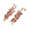 304 Stainless Steel with Natural Mixed Gemstone Stud Earrings EJEW-JE07520-02-3