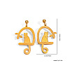 304 Stainless Steel Stud Dangle Earrings WG8A128-01-1