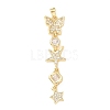 Tassel Brass Micro Pave Clear Cubic Zirconia Pendants KK-L271-01G-02-1