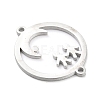 304 Stainless Steel Hollow Connector Charms STAS-P332-09P-2
