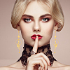 2 Pairs 2 Style Sun & Moon Planet Alloy Dangle Earrings EJEW-AN0002-42-4