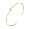 Rack Plating Brass Micro Pave Clear Cubic Zirconia Letter Open Cuff Bangles BJEW-A018-01G-B-1