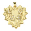 Rack Plating Brass Micro Pave Clear Cubic Zirconia Pendants KK-Z067-05G-1