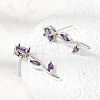Brass Micro Pave Cubic Zirconia Stud Earrings KK-CBA8324-20P-4
