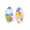 Acrylic Oval Stud Earrings with 316 Stainless Steel Pins for Women EJEW-N050-03-2