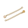 Ion Plating(IP) 316 Surgical Stainless Steel Curb Chain Extender with Natural Rose Quartz Round Charm STAS-A097-01G-03-2