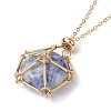 Stainless Steel Macrame Pouch Empty Stone Holder for Pendant Necklace Making NJEW-JN04532-01-3