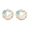 Rack Plating Alloy Enamel Pendants ENAM-N056-372KCG-02-1