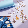 Alloy Enamel Flat Round with Dog Pattern Pendant Locking Stitch Markers HJEW-AB00002-4