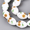 Frosted Handmade Lampwork Beads Strands LAMP-N037-03E-3