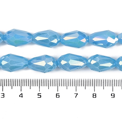 Opaque Solid Color Electroplate Glass Beads Strands EGLA-N013-P8mm-B10-1